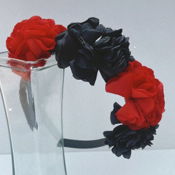 headband for girl 5 to 10 years old black and red - Picture 2 of 3